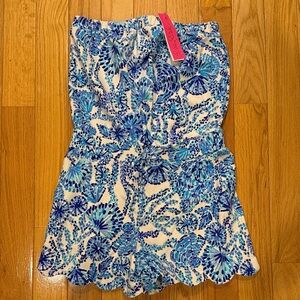 Lilly Pulitzer Blue and White Floral Romper
